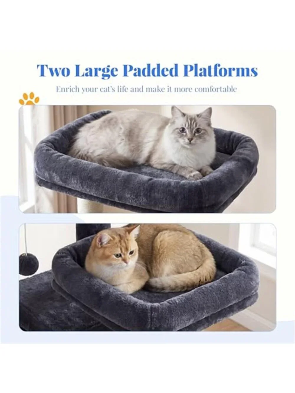 74 inches Multi-Level XL Large Cat Tower Cat Tree